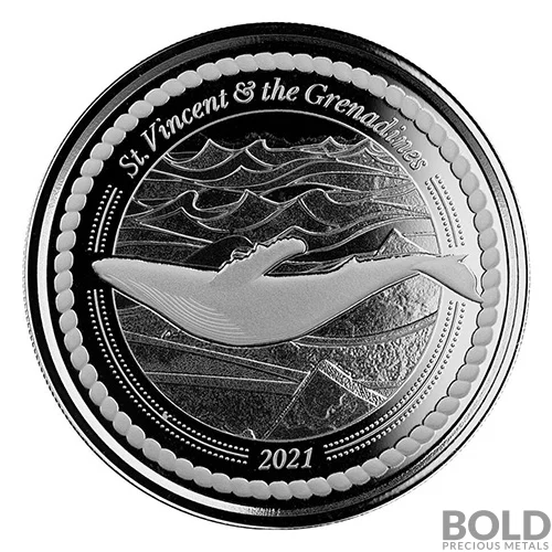 2021 1 oz St. Vincent & The Grenadines: Humpback Whale Silver Coin (BU)