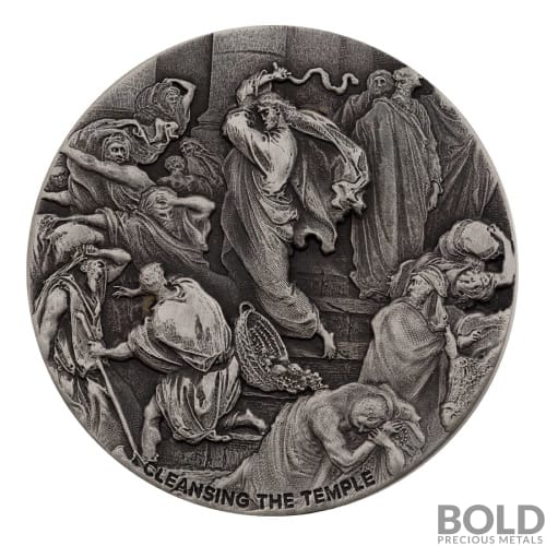 2022 2 oz Fiji Cleansing the Temple Biblical Series Silver Coin