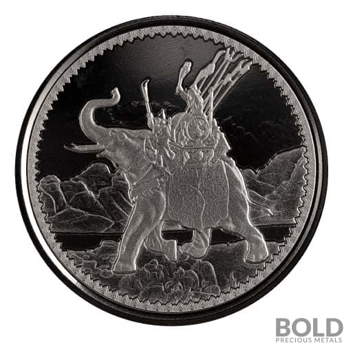 2022 1 oz Gibraltar Royal Arms of England: War Elephant Silver Coin (BU)