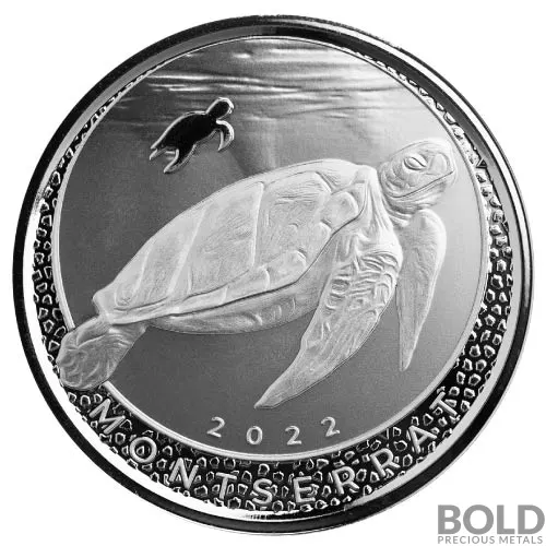 2022 1 oz Montserrat: Sea Turtle Silver Coin (BU)