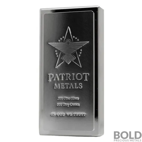 100 oz Scottsdale Patriot King Stacker Silver Bar