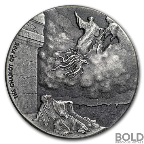 2018 2 oz Scottsdale Biblical Series Chariot of Fire Silver Coin
