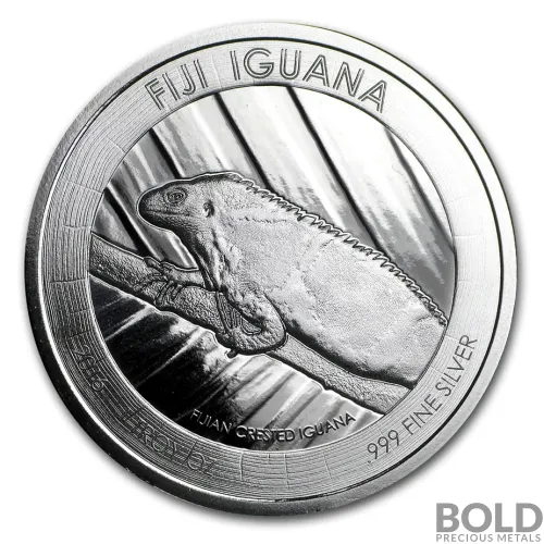 2016 1 oz Fiji Crested Iguana Silver Coin