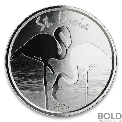 2019 1 oz St. Lucia Flamingo Silver Coin (BU)