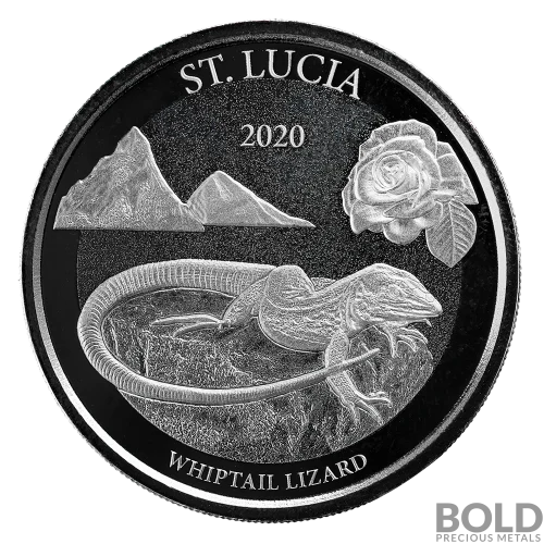 2020 1 oz EC8 St. Lucia Whiptail Lizard Silver Coin (BU)