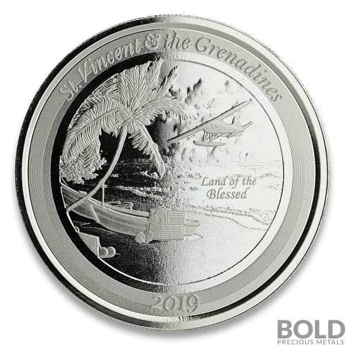 2019 1 oz St. Vincent & The Grenadines Seaplane Silver Coin (BU)
