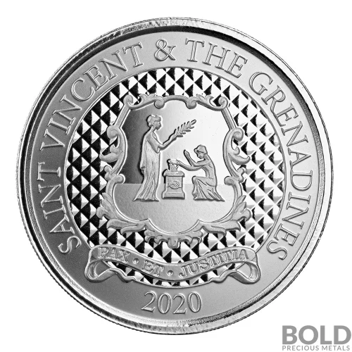 2020 1 oz EC8 St Vincent Grenadines Coat of Arms Silver Coin (BU)