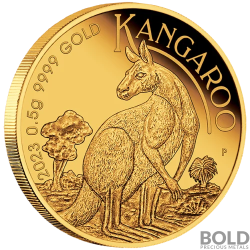 2023 Gold 1/2 Gram Perth Kangaroo Proof In Card