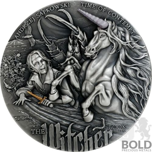 2022 The Witcher: Time of Contempt 2 oz Silver Antique High-Relief