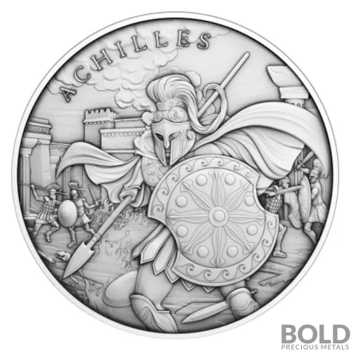 Silver 1 oz Legendary Warriors: Achilles Round BU