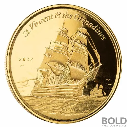 2022 1 oz EC8 St Vincent Grenadines War Ship Gold Coin