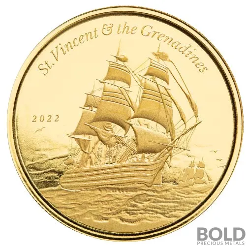 2022 1 oz EC8 St Vincent Grenadines War Ship Gold Coin