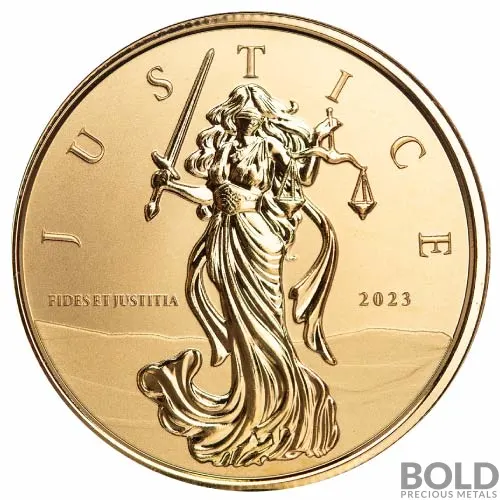 2023 Gold 1 oz Gibraltar Lady Justice Proof Coin