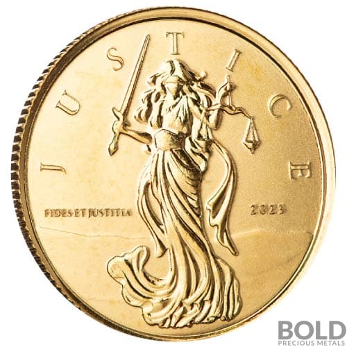 2023 Gold 1/10 oz Gibraltar Lady Justice Proof Coin