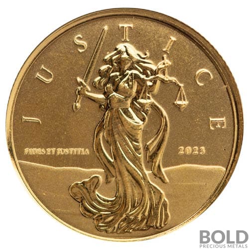 2023 Gold 1/10 oz Gibraltar Lady Justice Proof Coin