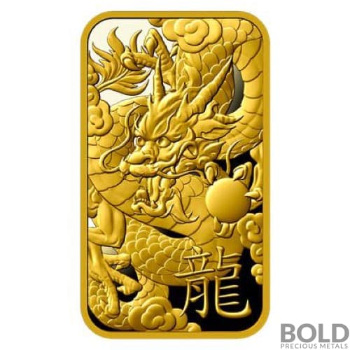 2024 Gold 1 oz Argor Heraeus Lunar YOT Dragon Bar (In Assay)