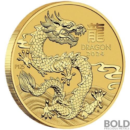 2024 1/4 oz Perth Lunar Year of the Dragon Gold Coin (BU)