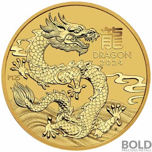 2024 1/4 oz Perth Lunar Year of the Dragon Gold Coin (BU)