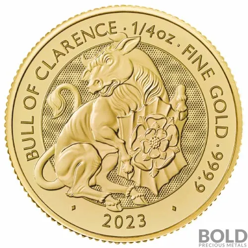 2023 Gold 1/4 oz Great Britain Tudor Beasts: Bull of Clarence BU Coin