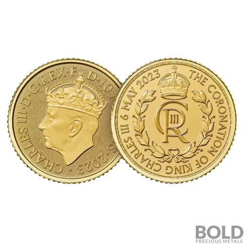 2023 Gold 1/10 oz Royal Mint King Coronation Crown BU