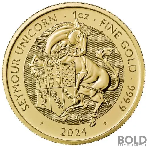 2024 1 oz British Tudor Beasts: Seymour Unicorn Gold Coin (BU)