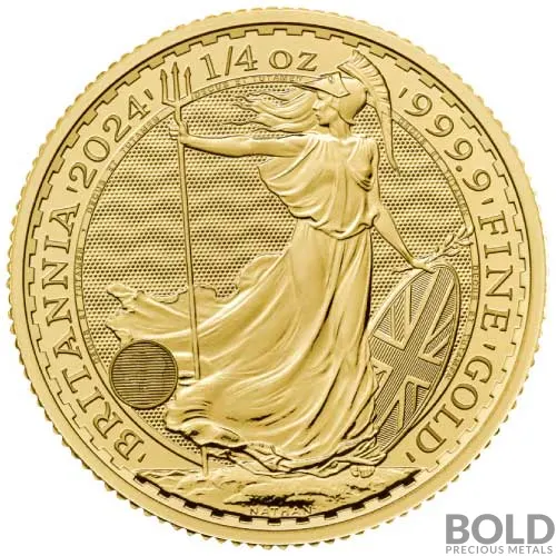 2024 Gold 1/4 oz British Royal Mint Britannia BU