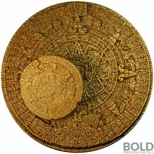 2023 1 Kilo Korea Aztec Sun Stone Gilded Edition Silver Coin