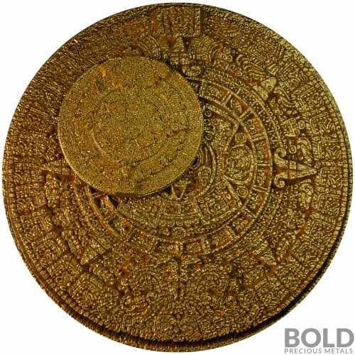 2023 1 Kilo Korea Aztec Sun Stone Gilded Edition Silver Coin