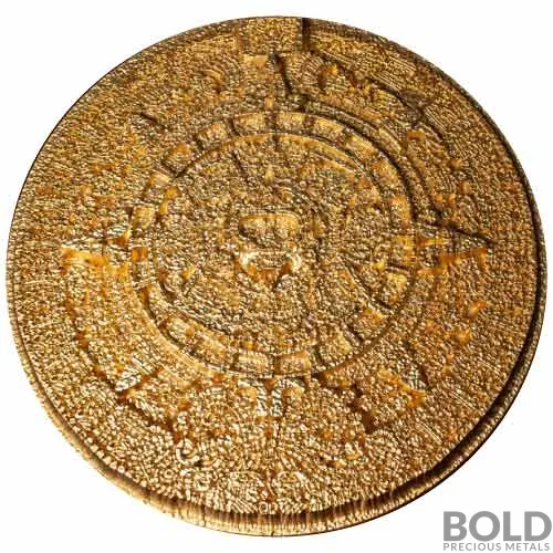 2023 1 Kilo Korea Aztec Sun Stone Gilded Edition Silver Coin