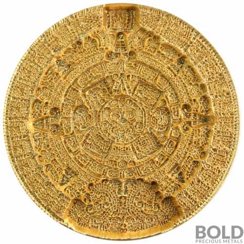 2023 2 oz Korea Aztec Sun Stone Gilded Edition Silver Coin