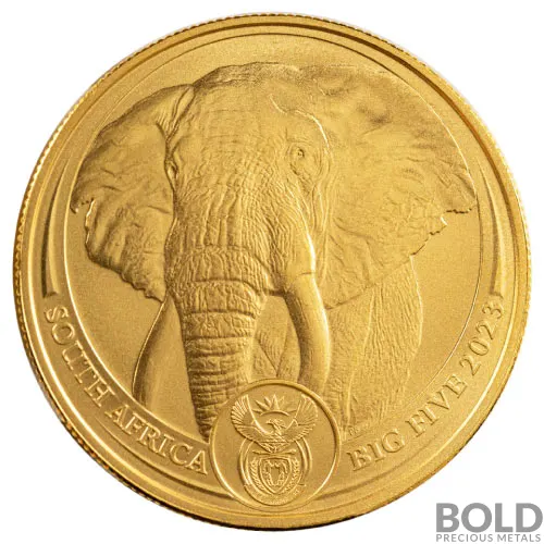 2023 Gold 1 oz South Africa: Big Five Elephant Coin BU