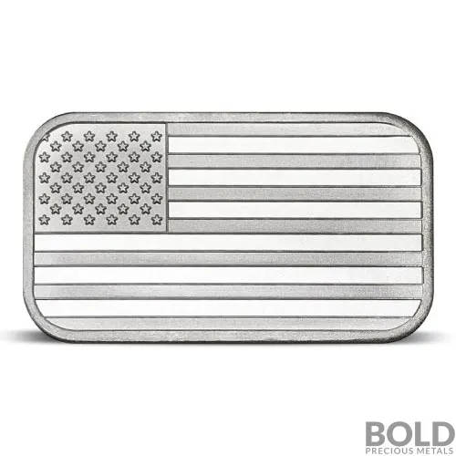 Silver 1 oz SilverTowne Flag Bar