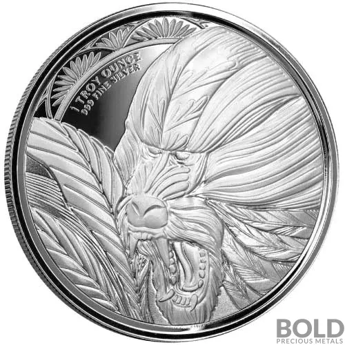 レア品‼︎モンゴル800 ピック 2022 1 oz Cameroon Mandrill Monkey Silver Coin