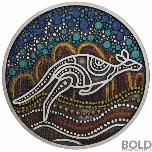 2023 Silver 2 oz Australia Kangaroo Yongka Colored Coin