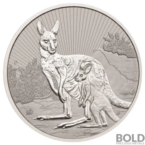 2023 2 oz Australia Mother & Baby Kangaroo Piedfort Silver Coin