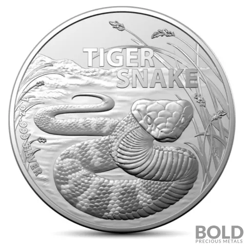 2024 1 oz Australia's Most Dangerous Tiger Snake Silver Coin (BU)