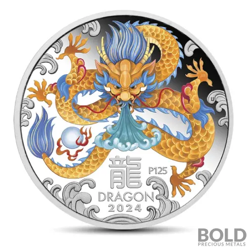 2024 3 oz Perth Lunar Dragon Trio Silver Coin (Presentation Case)
