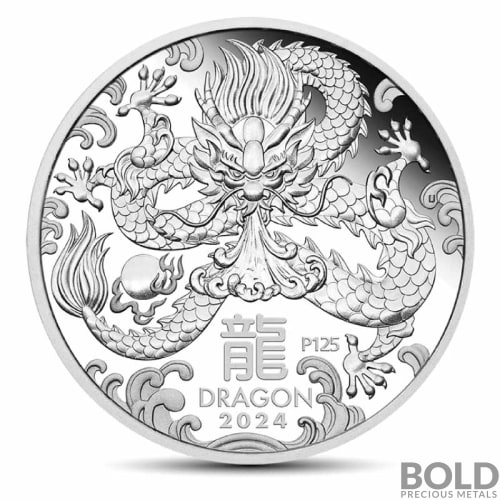 2024 3 oz Perth Lunar Dragon Trio Gilded Silver Coin (Presentation Case)