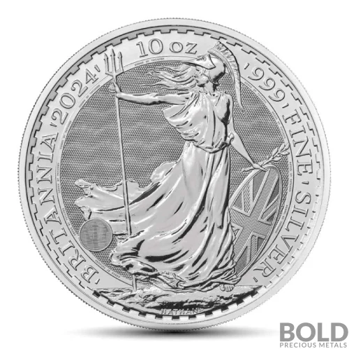 2024 10 Oz British Royal Mint Britannia Silver Coin BU   2024 10 Oz British Royal Mint Britannia Silver Coin Rev.webp