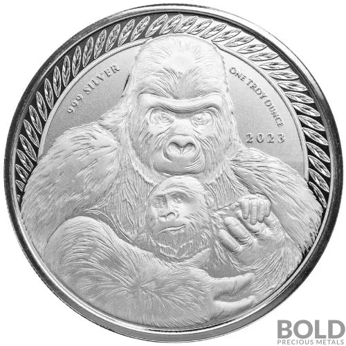 2023 1 oz Congo Gorilla Silver Coin