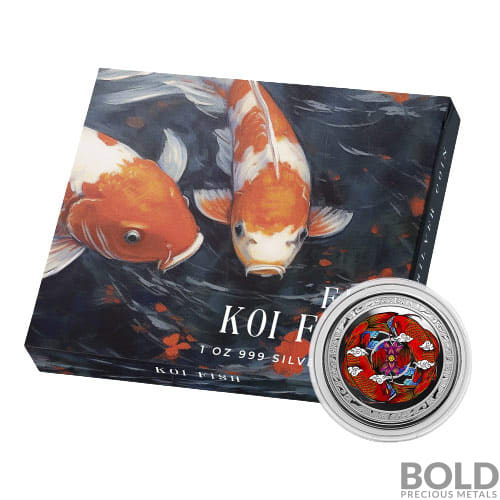 2023 Silver 1 oz Fiji Koi Fish Proof Coin (Colored)