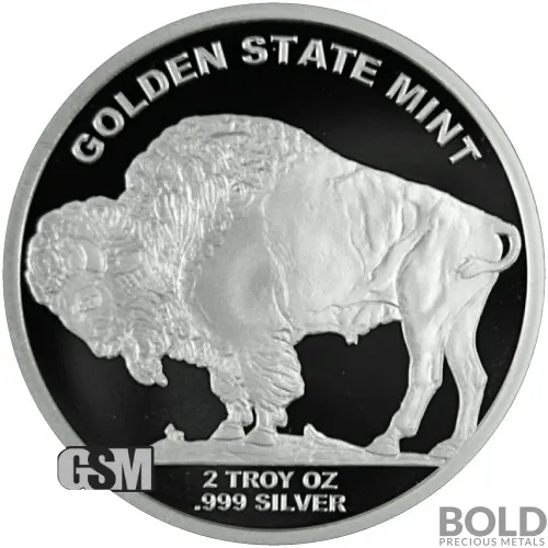 Silver 2 oz Buffalo Round (Golden State Mint)