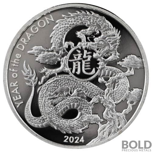 2024 1 oz Asahi Lunar Dragon Silver Round