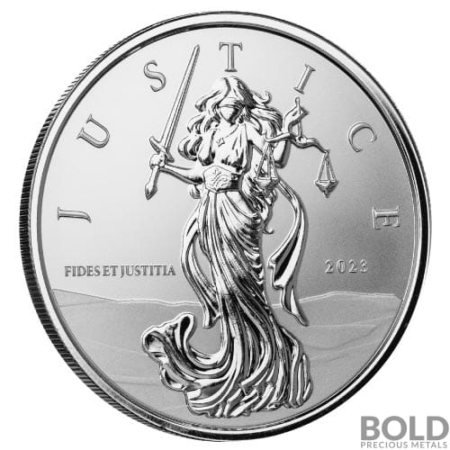 2023 Silver 1 oz Gibraltar Lady Justice Prooflike Coin