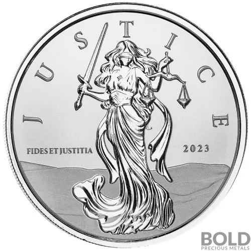 2023 Silver 1 oz Gibraltar Lady Justice Prooflike Coin