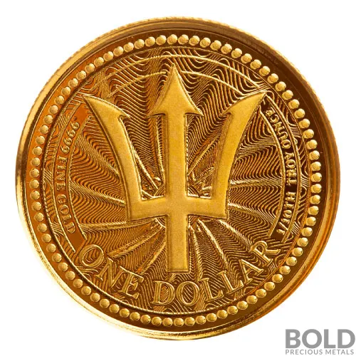 2023 Gold 1/10 oz Barbados Trident Coin