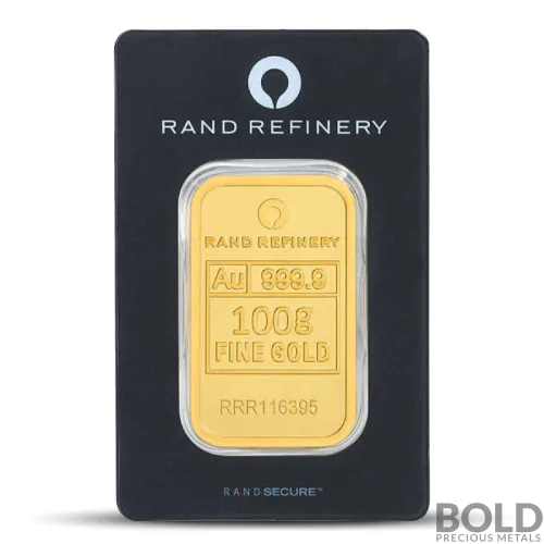 100 Gram Rand Refinery Gold Bar