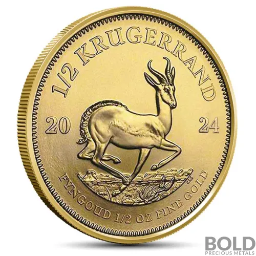 2024 1/2 oz South African Gold Krugerrand Coin (BU)