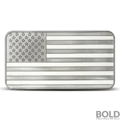 10 oz SilverTowne Flag Silver Bar