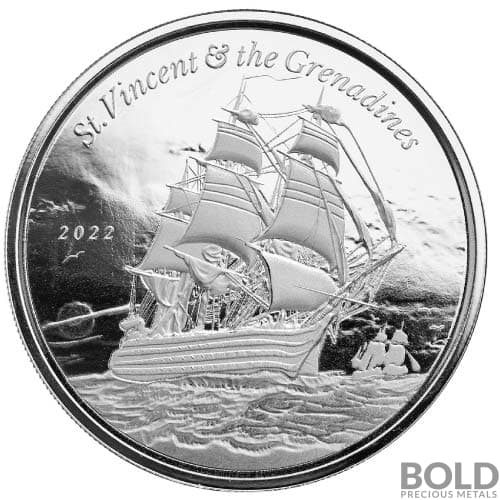 2022 1 oz EC8 St Vincent Grenadines War Ship Silver Coin (BU)